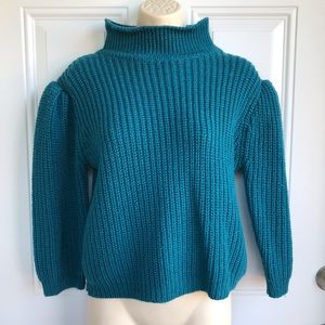 Vintage 80s Gap Puff Sleeve Turtleneck Sweater EUC